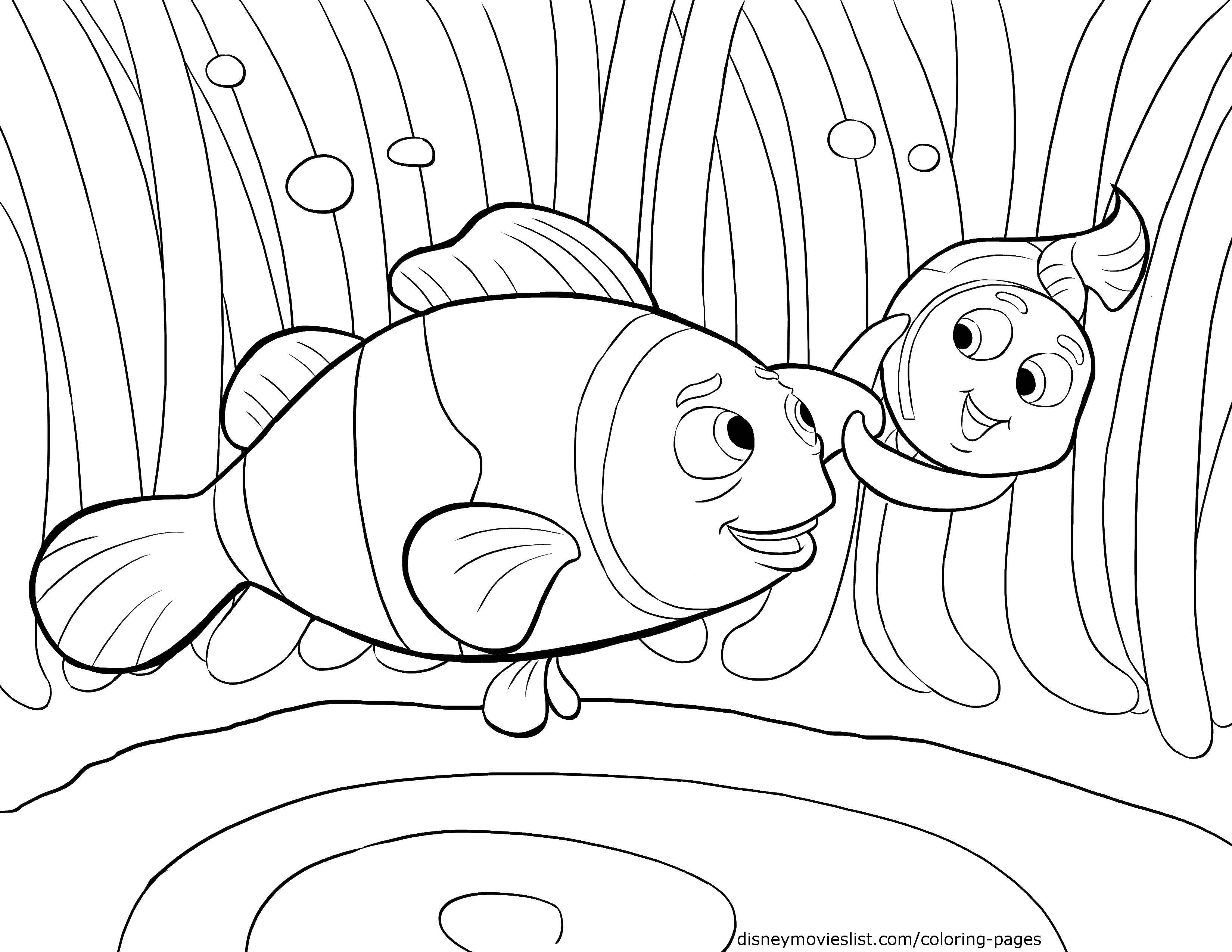 Coloring Cartoon Nemo. Category coloring. Tags:  in finding Nemo, Nemo, fish.