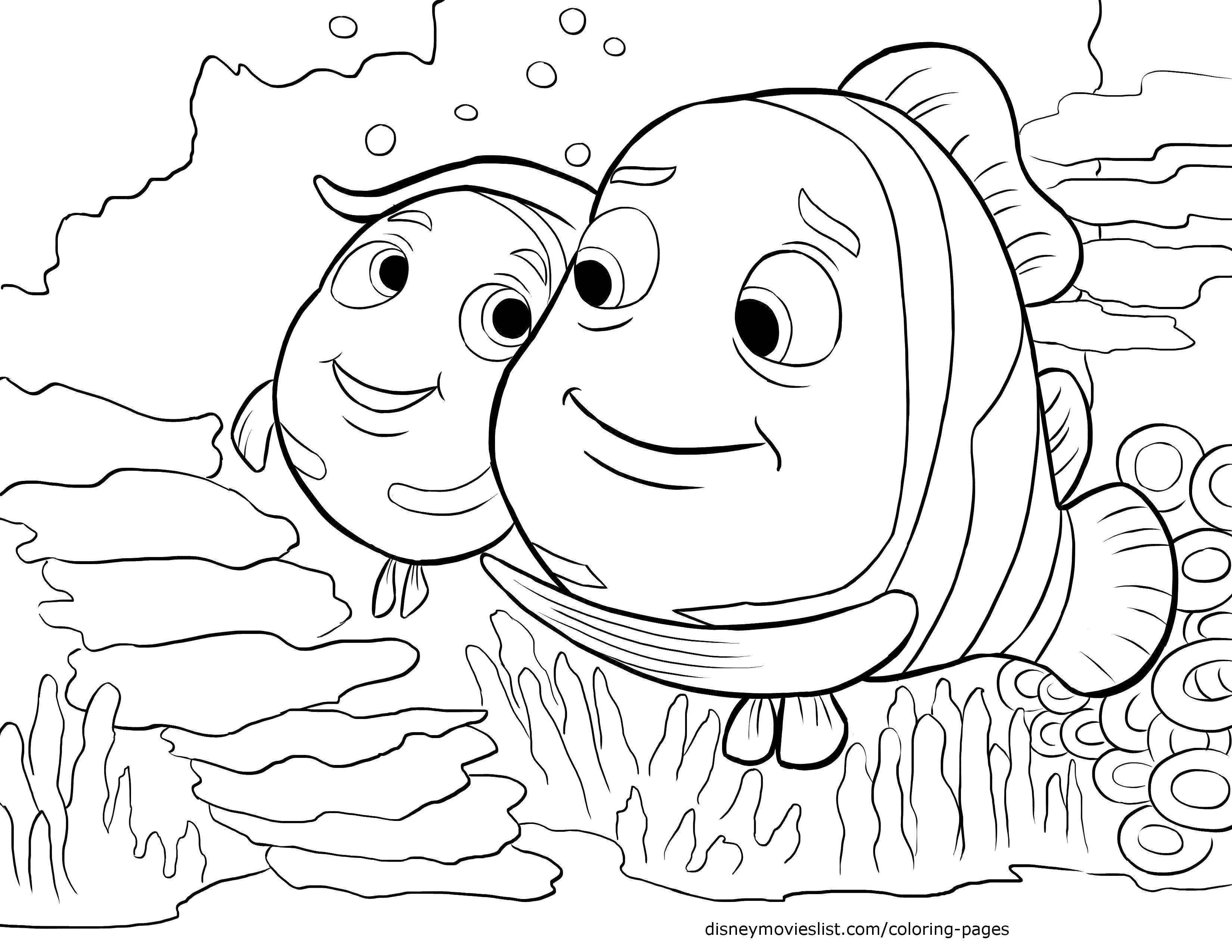 Название: Раскраска Нэмо с другом. Категория: Морские обитатели. Теги: Подводный мир, рыба.