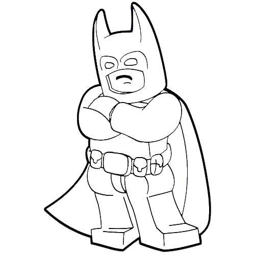 Название: Раскраска Обиженный бэтмен. Категория: Лего. Теги: лего, конструктор, человечек, бэтмен.