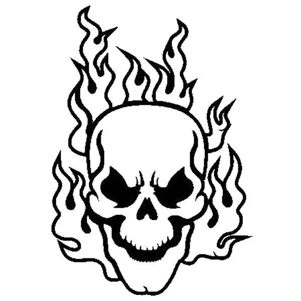 Coloring Fire at the shard. Category Skull. Tags:  Skull, fire.