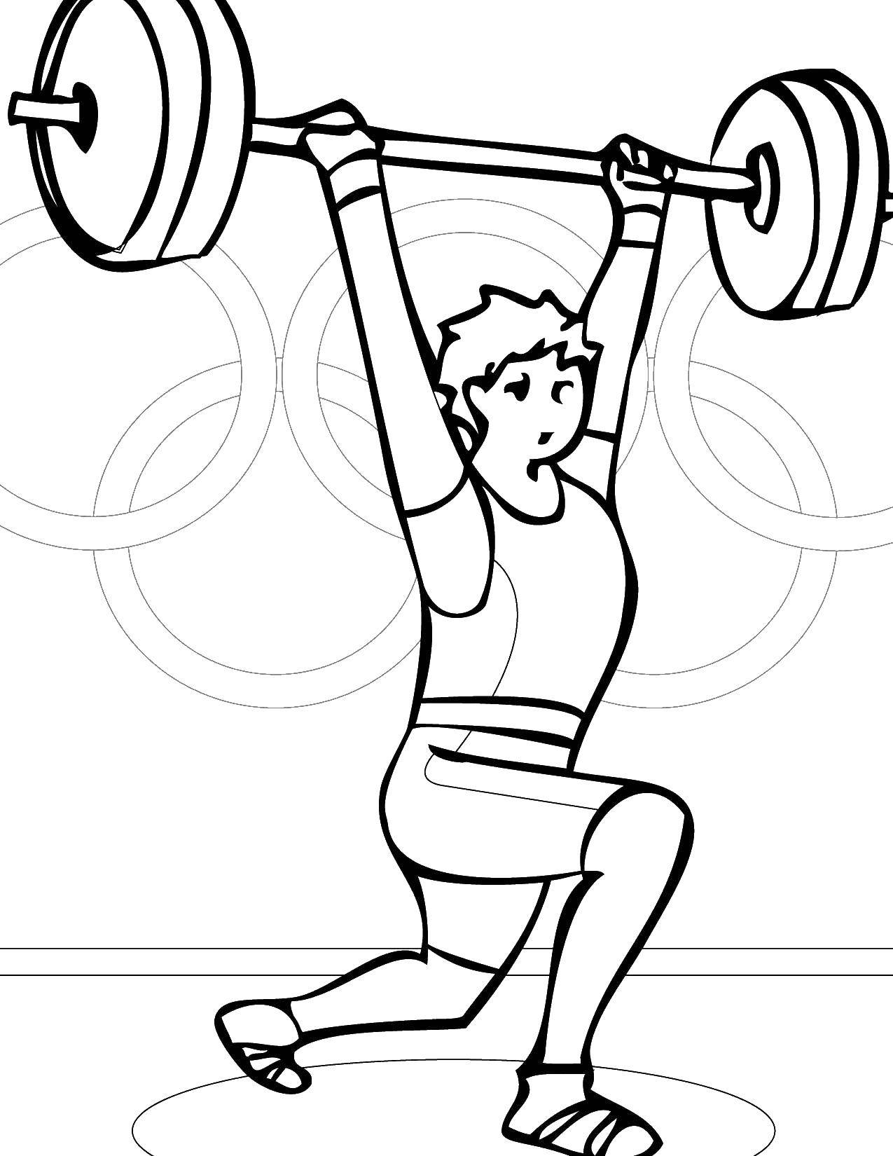 Coloring Olympic weightlifter. Category Sports. Tags:  Sports, Olympics.