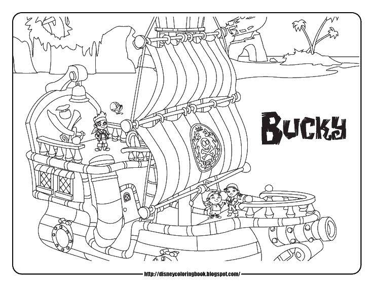 Coloring Pirate ship. Category The pirates. Tags:  ship, pirate, sail.