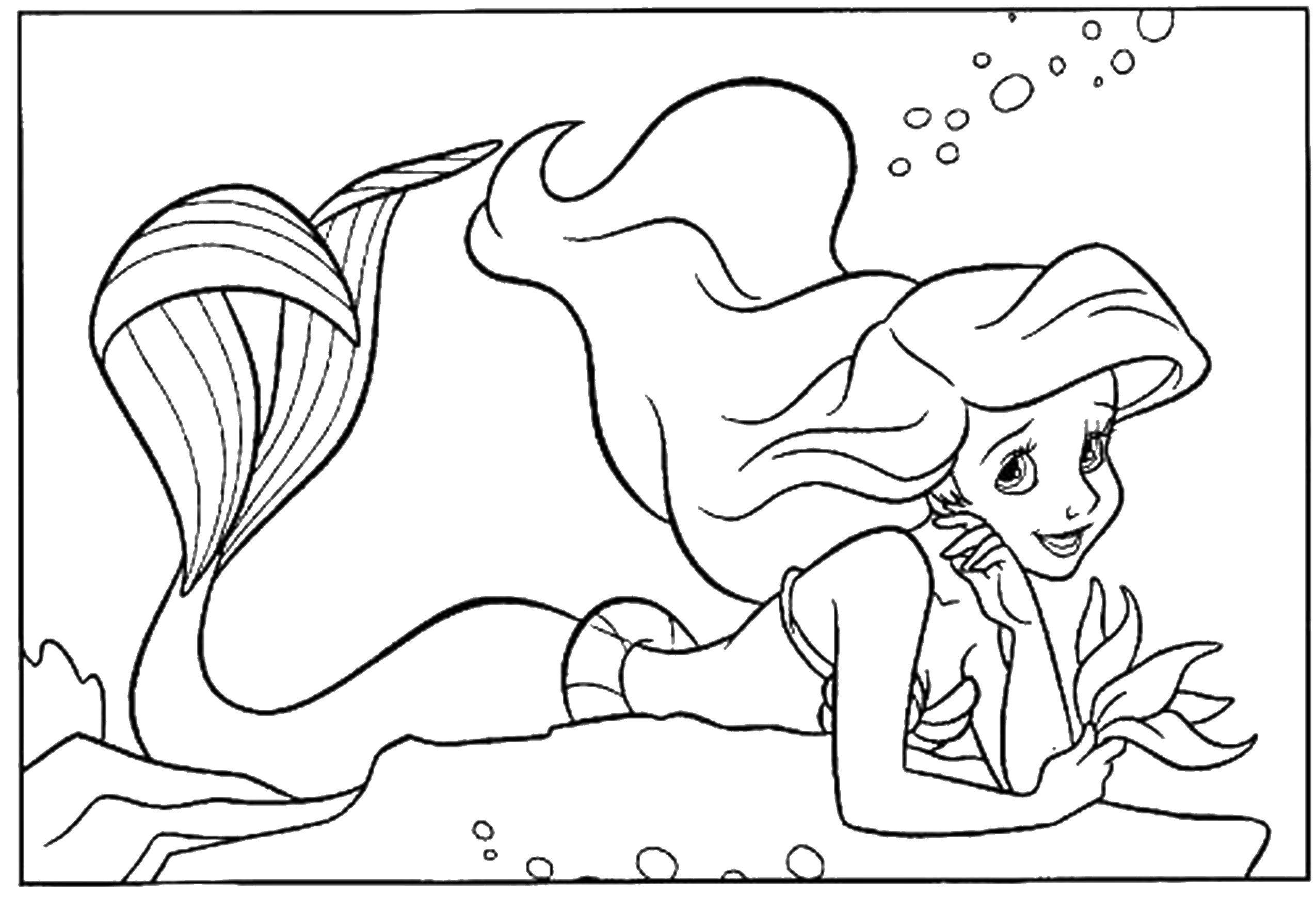 Coloring Mermaid Ariel. Category Disney cartoons. Tags:  Mermaid, Ariel.