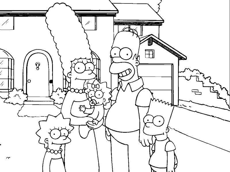 Coloring Family simpsonov Assembly. Category Family. Tags:  Family, parents, children.