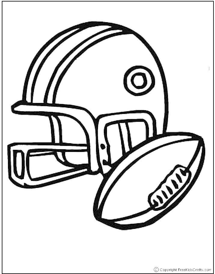 Название: Раскраска Шлем и мяч для регби. Категория: Спорт. Теги: Спорт, регби.