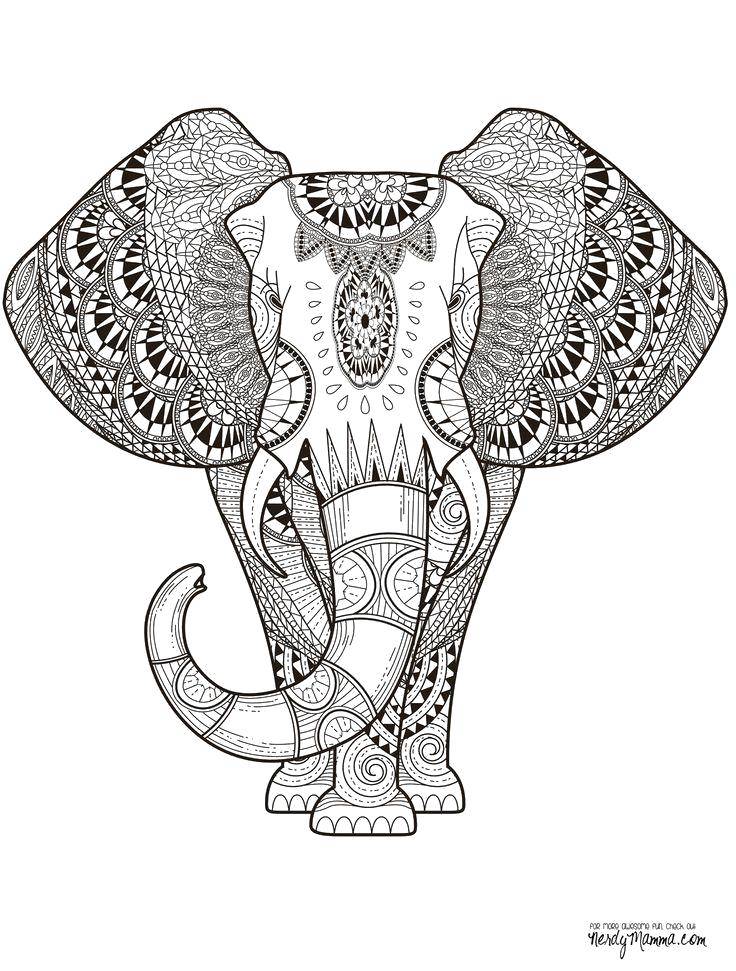 Coloring The elephant is covered with patterns. Category coloring antistress. Tags:  Bathroom with shower.