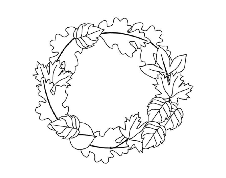 Coloring The interweaving of leaves, wreath. Category flowers. Tags:  The flowers , leaves, .