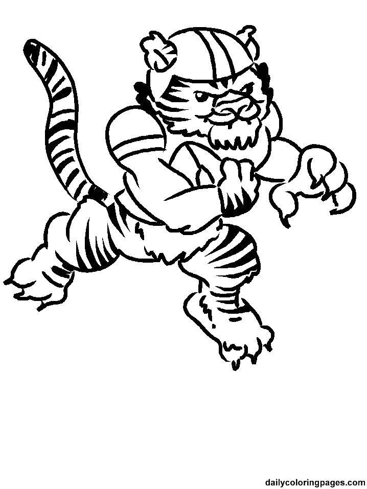 Название: Раскраска Тигр в форме для регби. Категория: Спорт. Теги: тигр, шлем, форма.