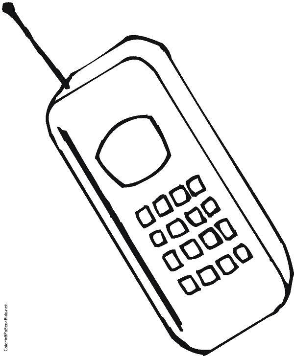 Coloring Antenna and cell phone. Category coloring. Tags:  telephone, antenna, buttons.
