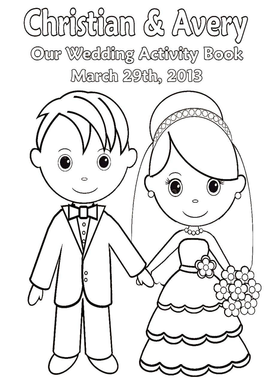 Coloring Avery and Christian. Category Wedding. Tags:  Wedding, dress, bride, groom.