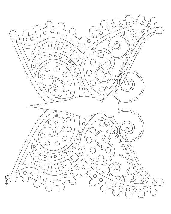 Coloring Butterfly wings patterns. Category butterflies. Tags:  butterfly, wings, patterns.