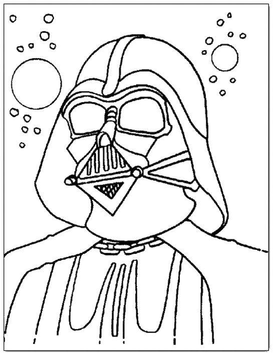 Coloring Darth Vader from star wars in space. Category spaceships. Tags:  Star Wars .