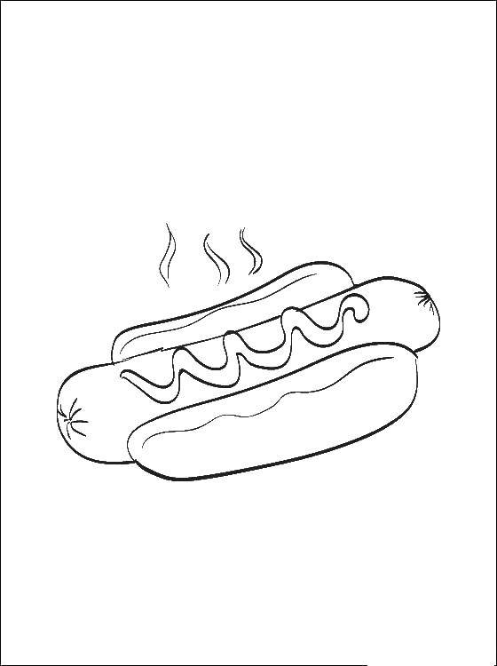 Coloring Hot dog. Category the food. Tags:  food, hotdog.