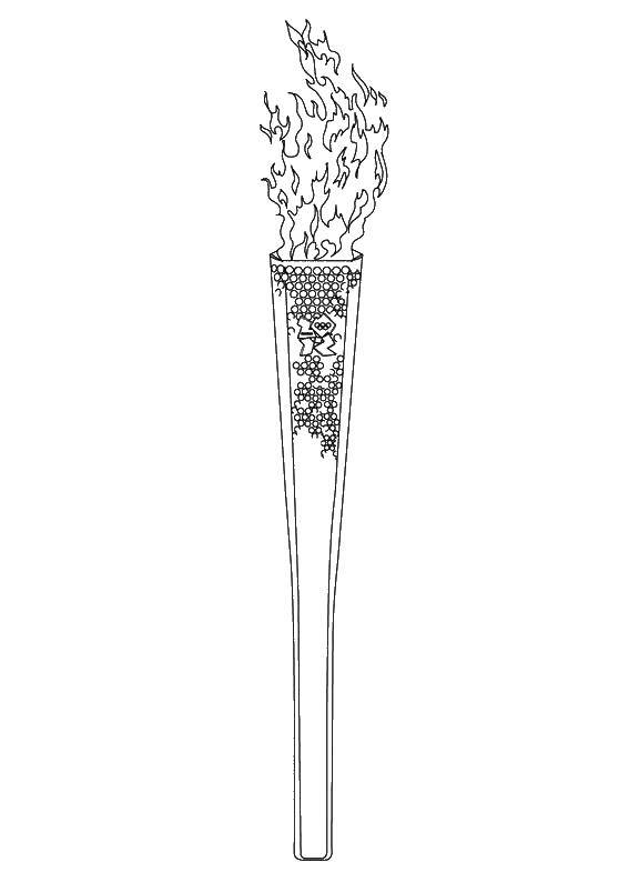Coloring Burning torch. Category the Olympic games . Tags:  torch, fire.