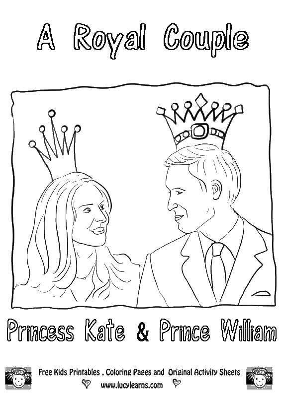 Coloring The Royal couple. Category Wedding. Tags:  Wedding, dress, bride, groom.