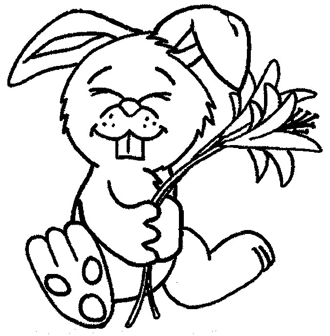 Coloring Rabbit with teeth and a flower. Category the rabbit. Tags:  rabbit, teeth, flower.