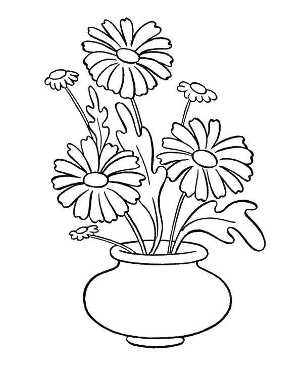 Coloring The little vase and flowers. Category Vase. Tags:  vase, bouquet, flowers.