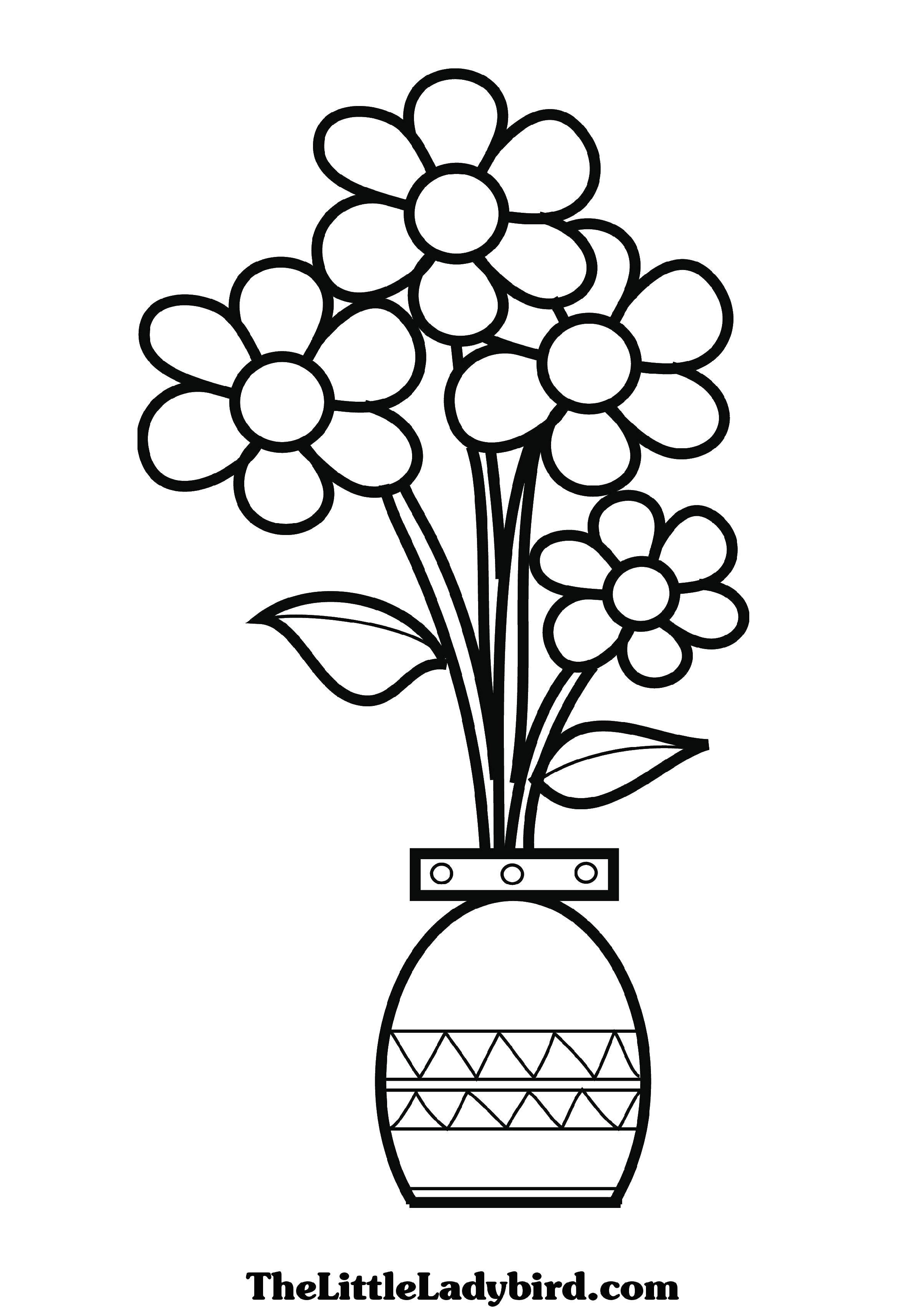 Название: Раскраска Милашки цветы. Категория: Ваза. Теги: Цветы, букет, ваза.