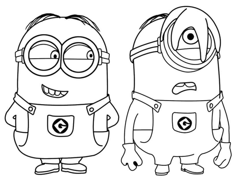 Coloring Minions. Category the minions. Tags:  Cartoon character, Minion.