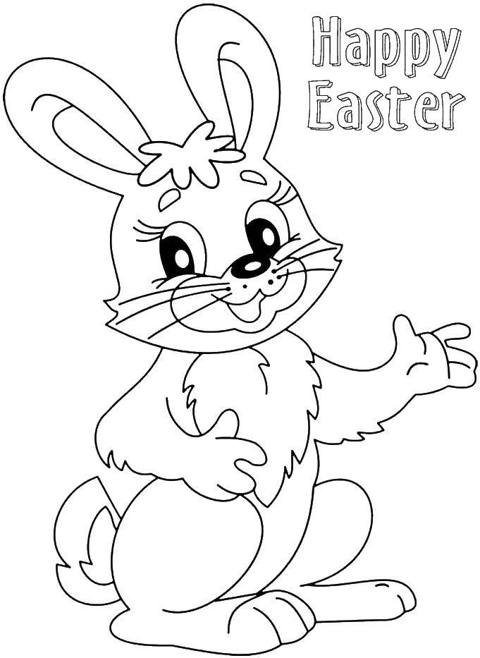 Coloring The Easter Bunny. Category the rabbit. Tags:  rabbit, eyes, ears.
