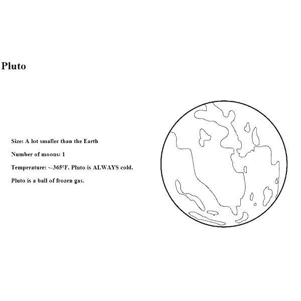Coloring The planet Pluto. Category coloring. Tags:  the planet Pluto.