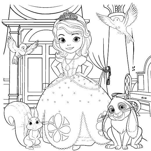 Coloring Princess Sofia and friends. Category cartoons. Tags:  Princess, Sofia.