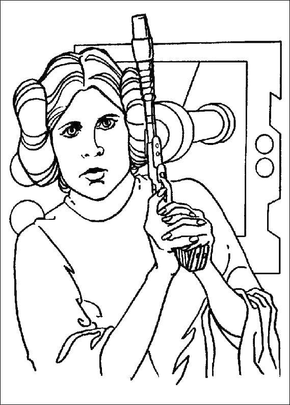 Coloring Princess in space. Category spaceships. Tags:  Star Wars .