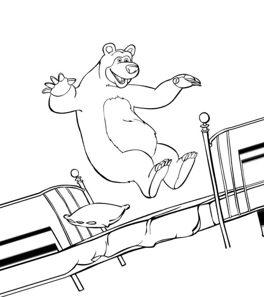 Coloring Jumping on the bed. Category The bed. Tags:  Cartoon character.