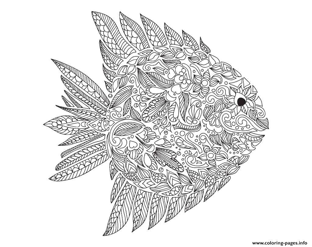 Coloring Fish patterns. Category Bathroom with shower. Tags:  fish, patterns, fins.