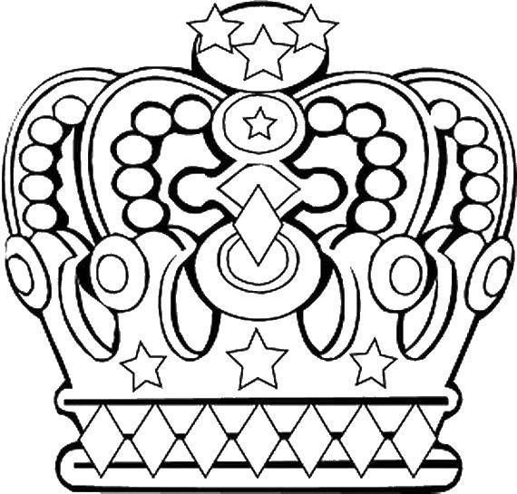 Coloring Stylish crown. Category The Queen. Tags:  Crown.