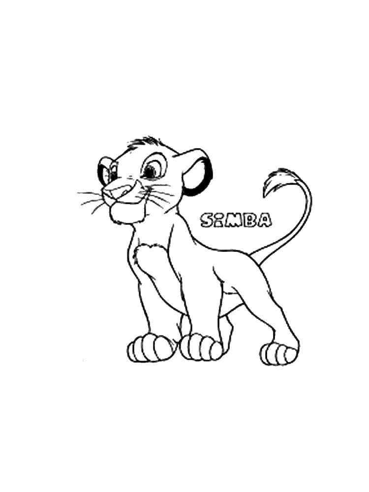 Coloring Simba. Category The lion king. Tags:  the lion cub , Simba.