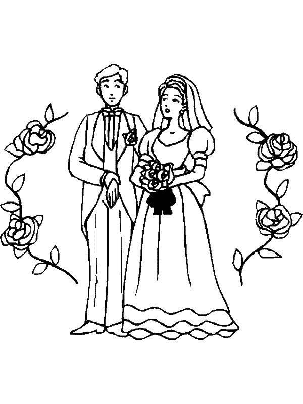 Coloring The wedding has finally arrived. Category Wedding. Tags:  Wedding, dress, bride, groom.