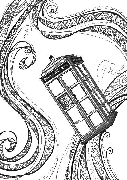 Coloring Phone booth. Category coloring. Tags:  Technique.