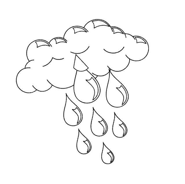 Coloring Cloud and rain. Category coloring. Tags:  cloud, rain.