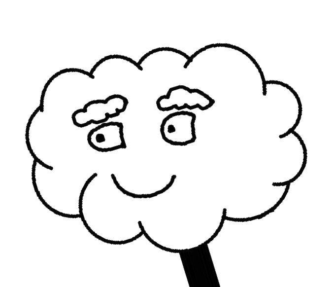 Coloring Cloud with eyes. Category coloring. Tags:  cloud, eyes, smile.