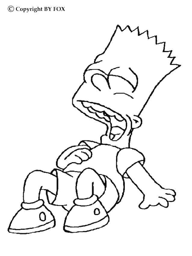Coloring Bart Simpson. Category The simpsons. Tags:  The bat, the simpsons, laughter.