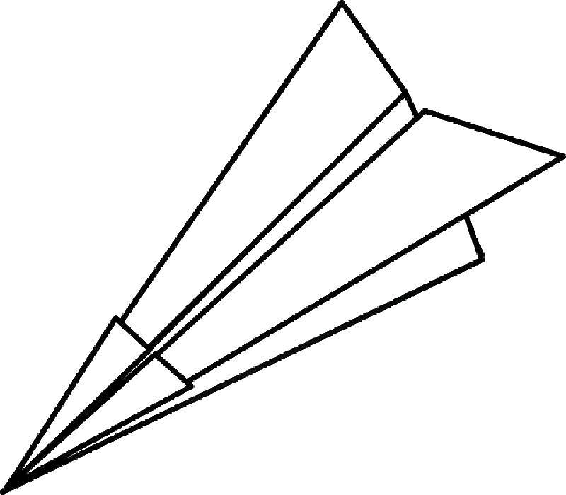 Название: Раскраска Бумажный самолетик. Категория: самолеты. Теги: самолет, бумага.