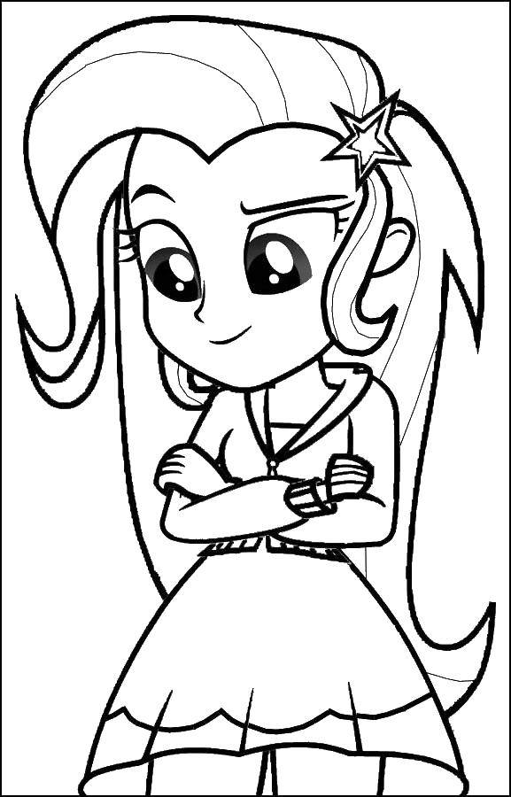 Coloring The girl and the asterisk. Category For girls. Tags:  girl , star, dress.
