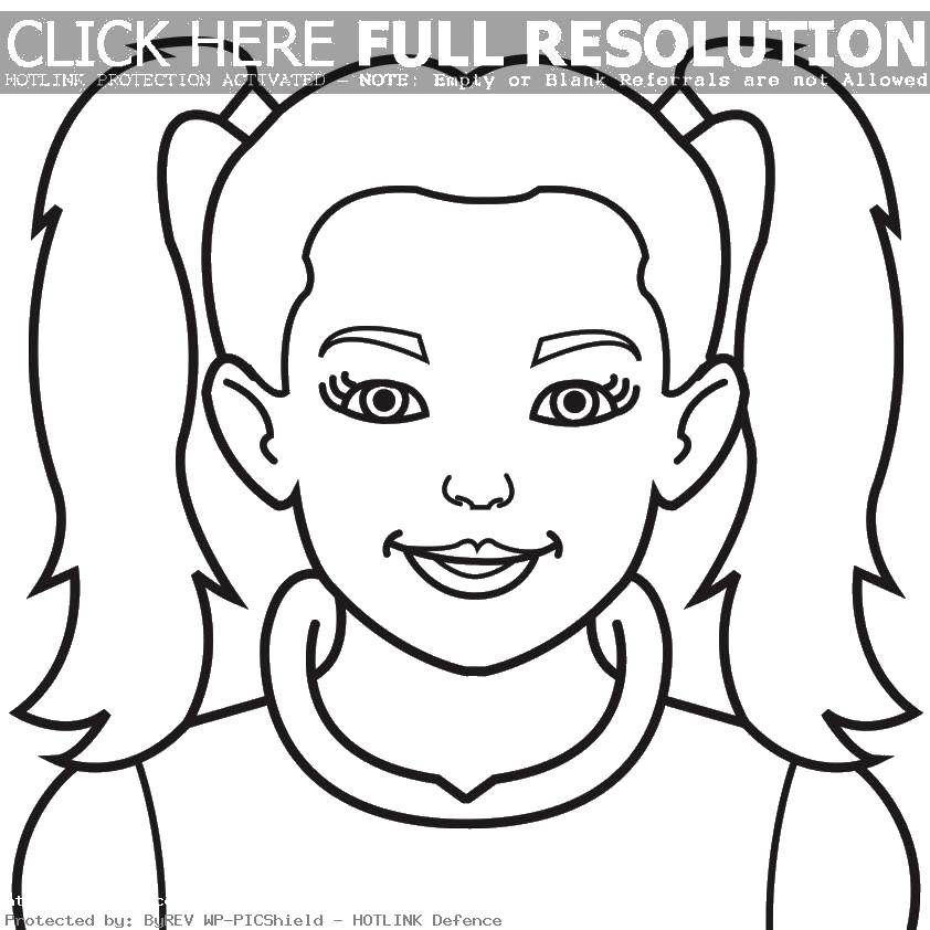 Coloring Girl with ponytails. Category children. Tags:  girl , tails.