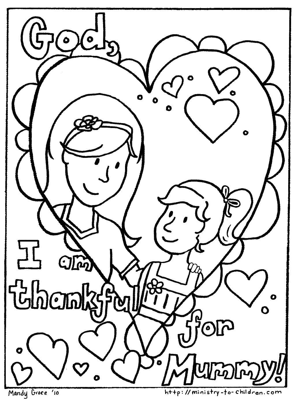 Coloring Daughter with her mother in the heart. Category coloring. Tags:  daughter , mother, heart.