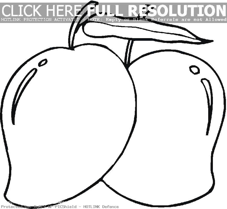 Coloring Two plums. Category berries. Tags:  plum, leaf.