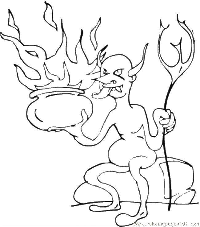 Coloring The devil. Category religion. Tags:  religion, the devil.