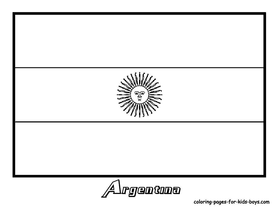 Название: Раскраска Флаг аргентины. Категория: раскраски. Теги: флаг, Аргентина.