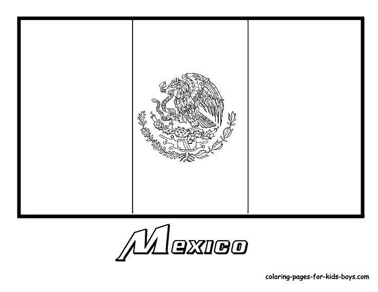Название: Раскраска Флаг мексики. Категория: раскраски. Теги: флаг, Мексика.