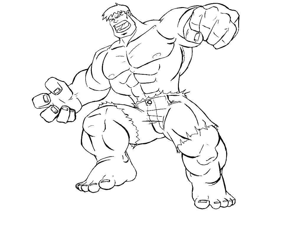 Coloring Hulk and his muscles. Category superheroes. Tags:  Hulk, muscles, shorts.