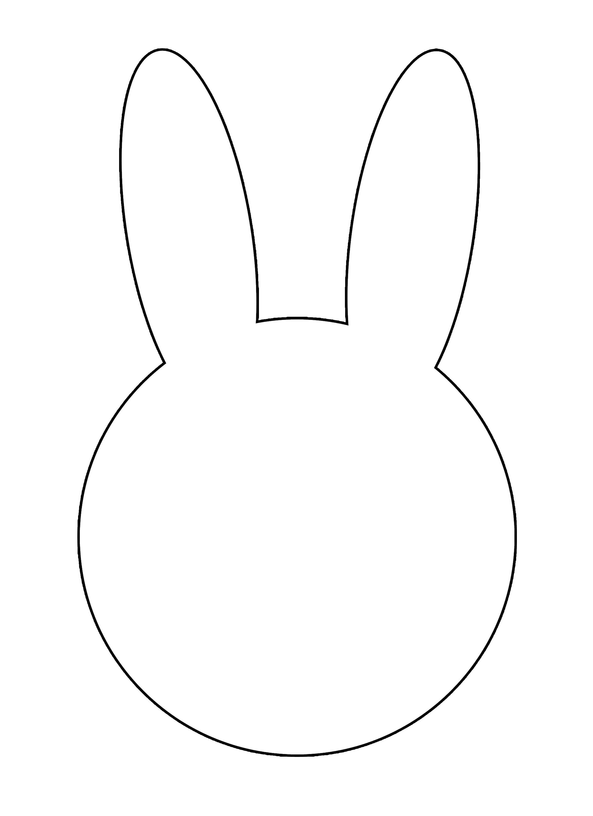 Название: Раскраска Контур головы зайца без лица. Категория: Контур зайца для вырезания. Теги: контур, кролик, голова, ушки.