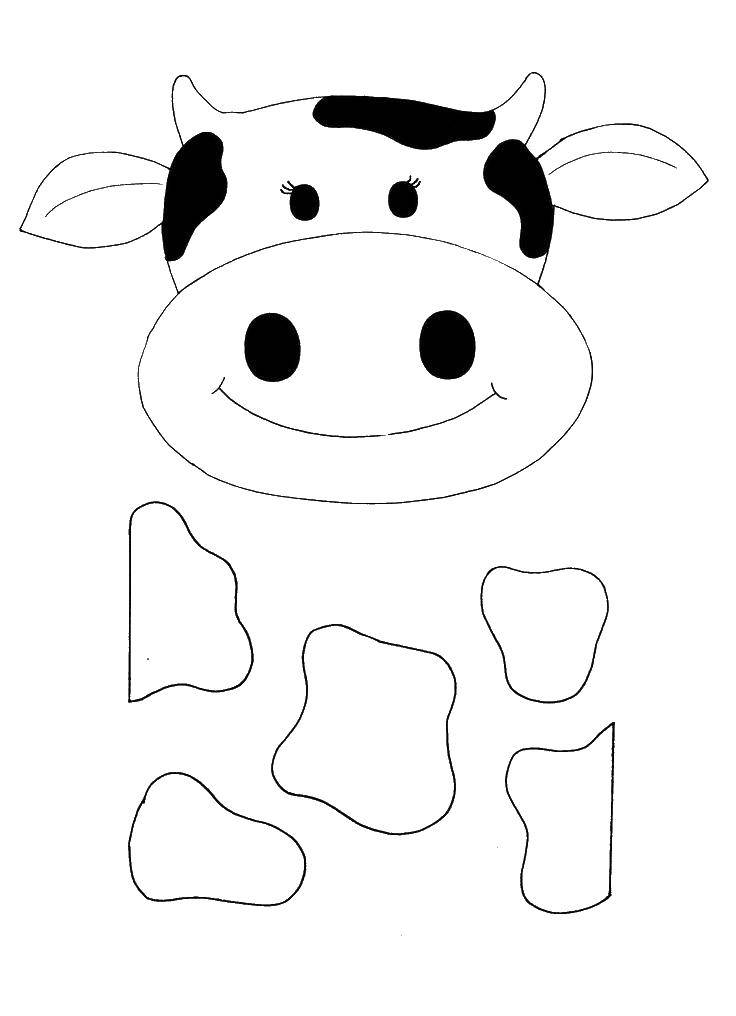 Название: Раскраска Контур коровы для вырезания. Категория: Контур коровы для вырезания. Теги: контур, корова, голова.