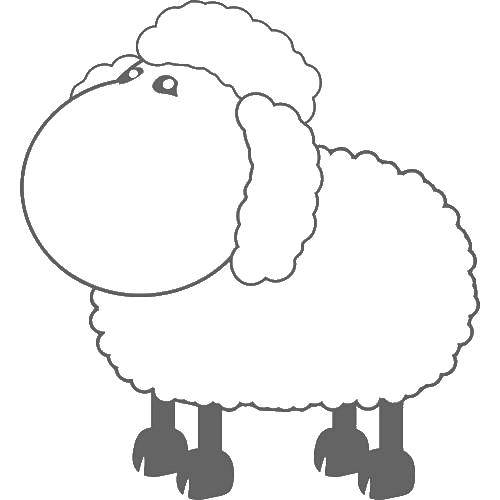 Название: Раскраска Контур маленькой овечки. Категория: Контур овечки для вырезания. Теги: контур, овечка.