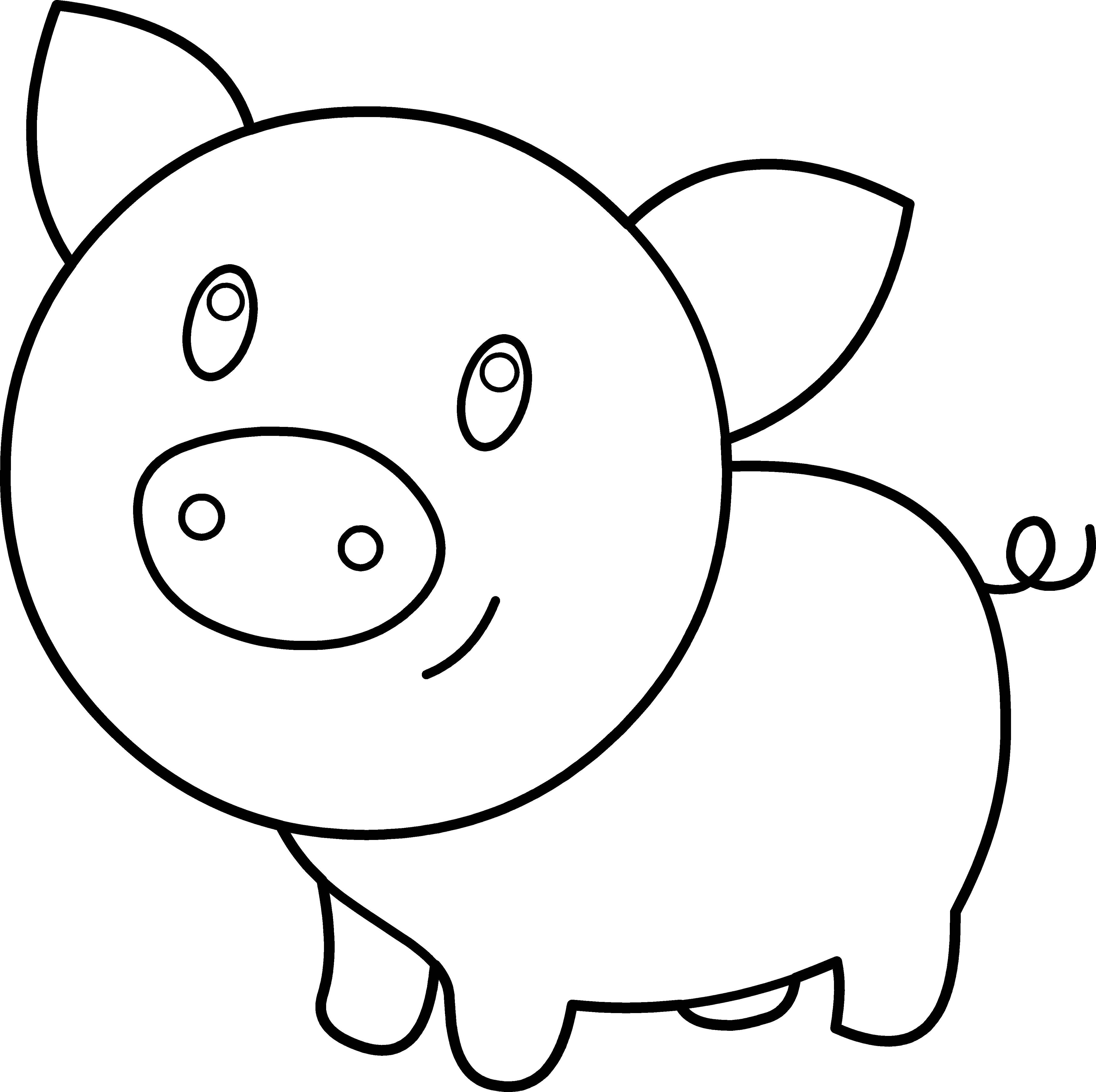 Coloring The outline of a pig. Category The outline of a pig to cut. Tags:  pig, contour, ears, tail.