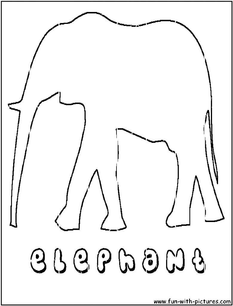 Название: Раскраска Контур слона с длинными ногами. Категория: контуры слона для вырезания. Теги: слон, контур, хобот.